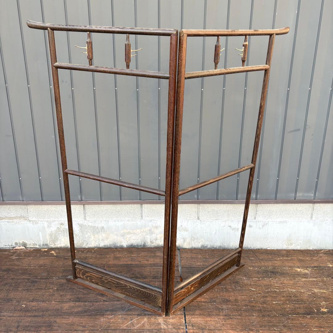 昭和レトロ 和風 古民具 漆塗り 衣桁 衣紋掛け 古道具 和家具 コゲ茶 着物