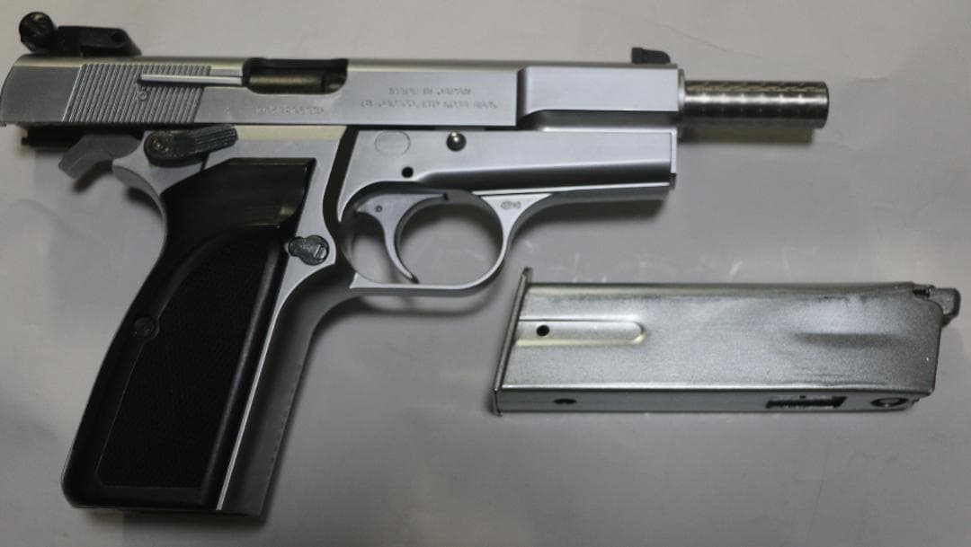 JAC製ABS樹脂ガスガン ブローニング・ハイパワー　銀モデル　ASGK合法品