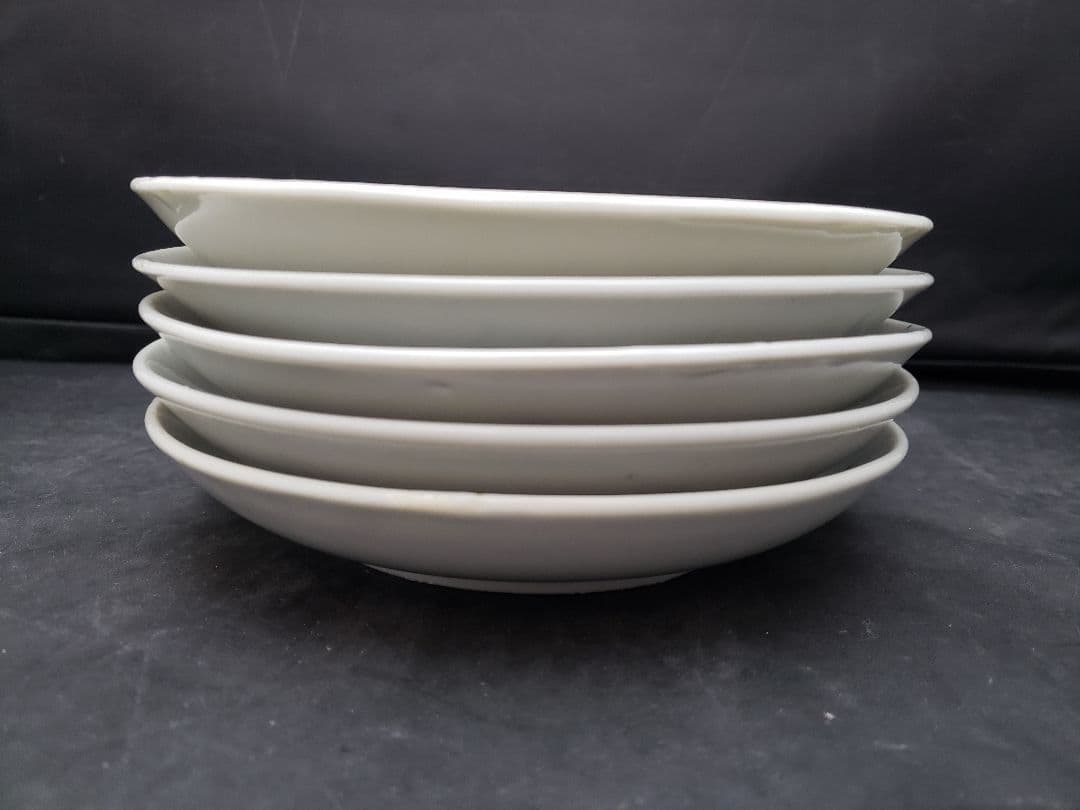 古伊万里　染付皿　5枚　富士山　三保の松原　アンティーク