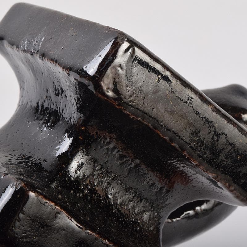 茶道具　楽吉左衛門　九代了入作　一閑人　蓋置　共箱　V　R9013