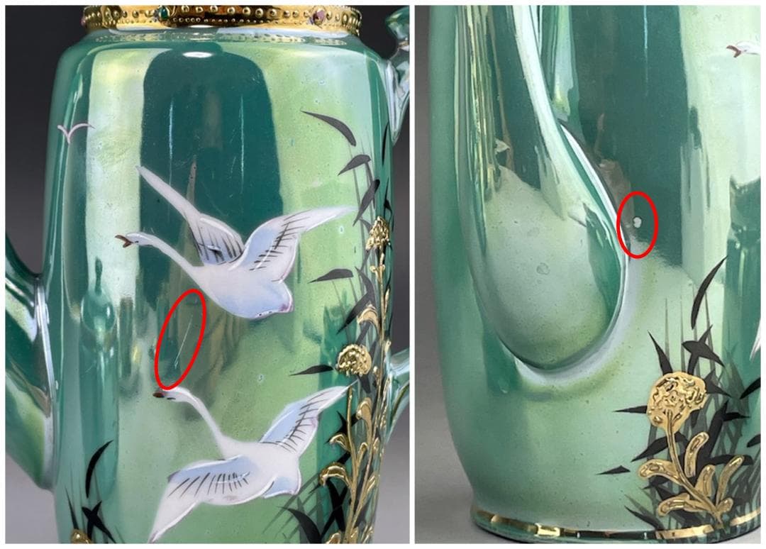 【希少】オールドニッポン ジュエル ティーセット ラスター彩 フライングスワン