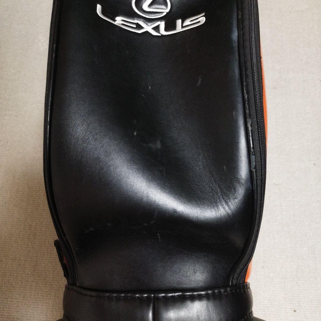 Lexus キャスター付きキャディバッグ オレンジ ブラック フードなし