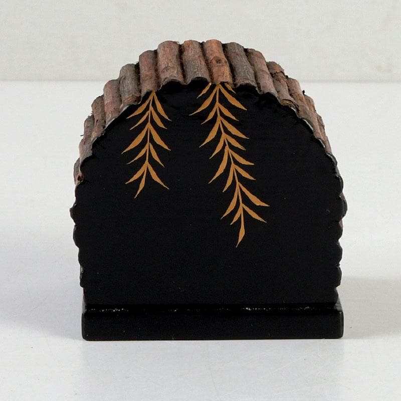 茶道具　一峰作　柳蒔絵　烏帽子香合　共箱　V　9529