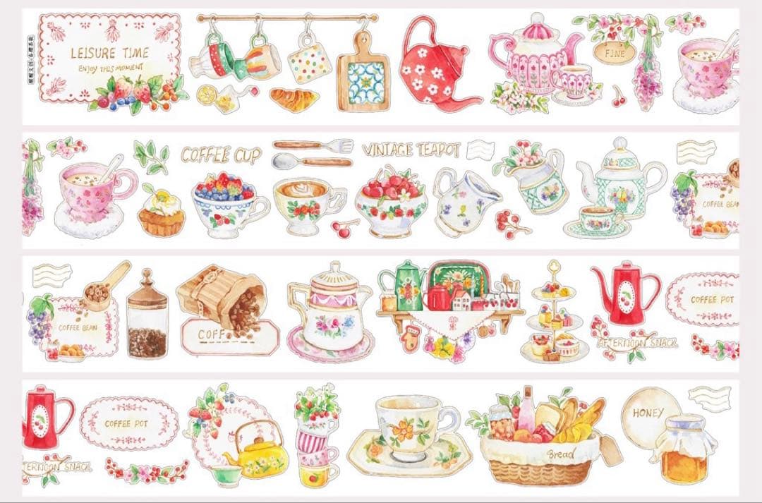 醒醒文创《春櫻茶歇》海外マスキングテープ　マステ 【2438】