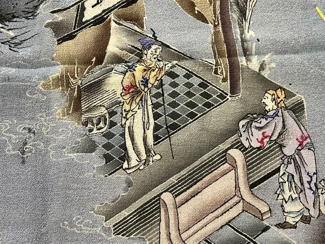 明治期・時代袱紗2点まとめ売り 敷物裂 掛け袱紗 古布 古裂