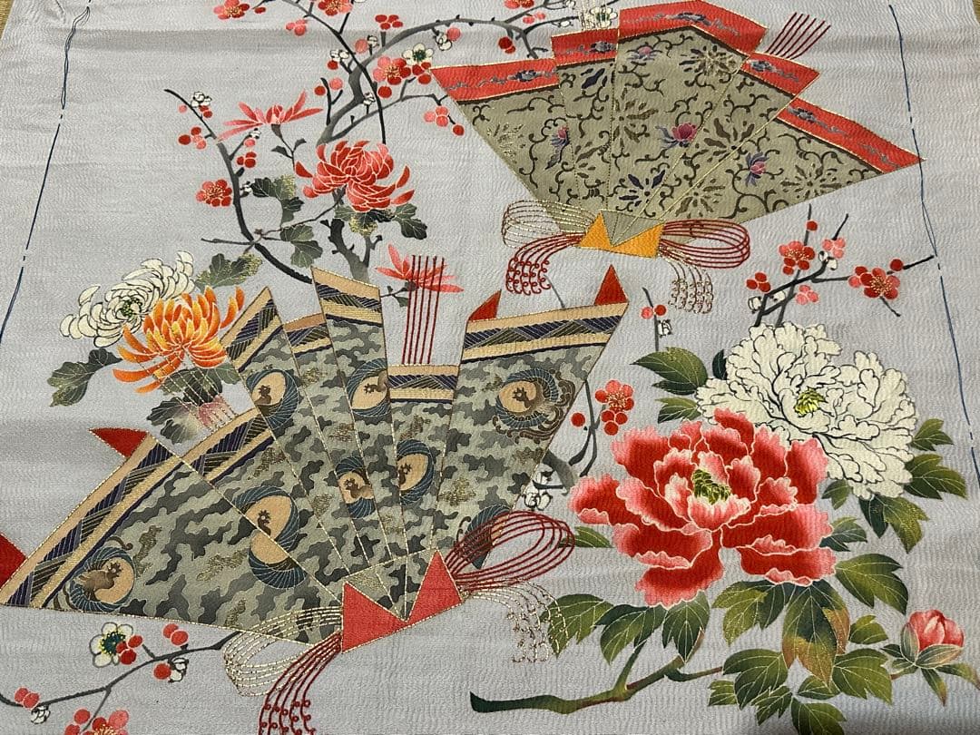 明治期・時代袱紗2点まとめ売り 敷物裂 掛け袱紗 古布 古裂