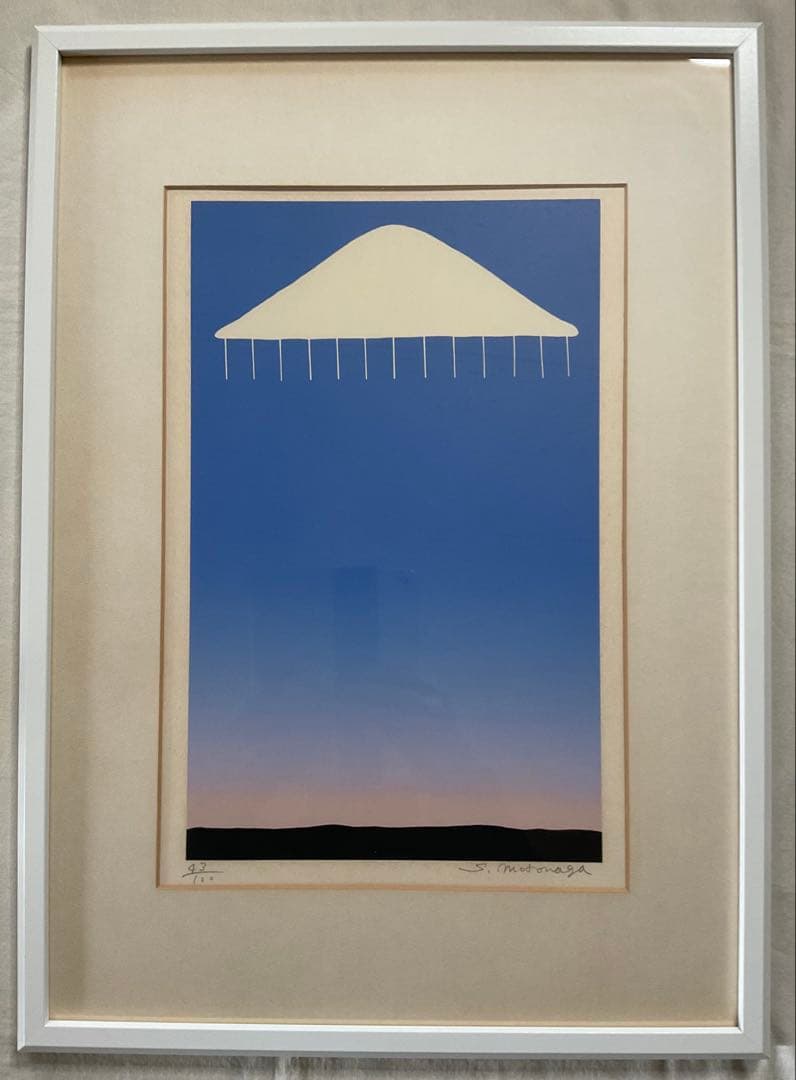 ● 元永定正　フライングトライアングル　シルクスクリーン　サインED　フレーム