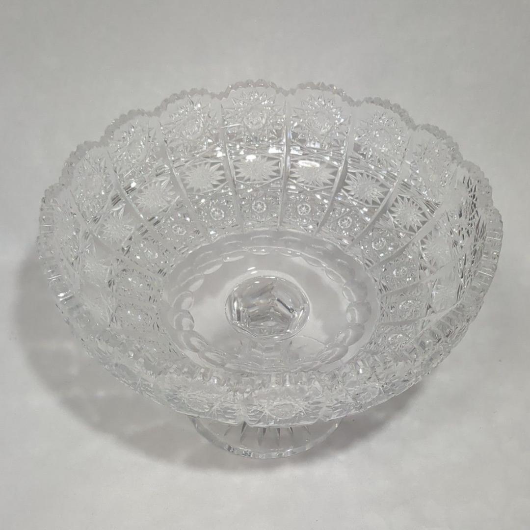 ボヘミアンクリスタル フルーツボウル コンポート クリスタルグラス 盛鉢 美品