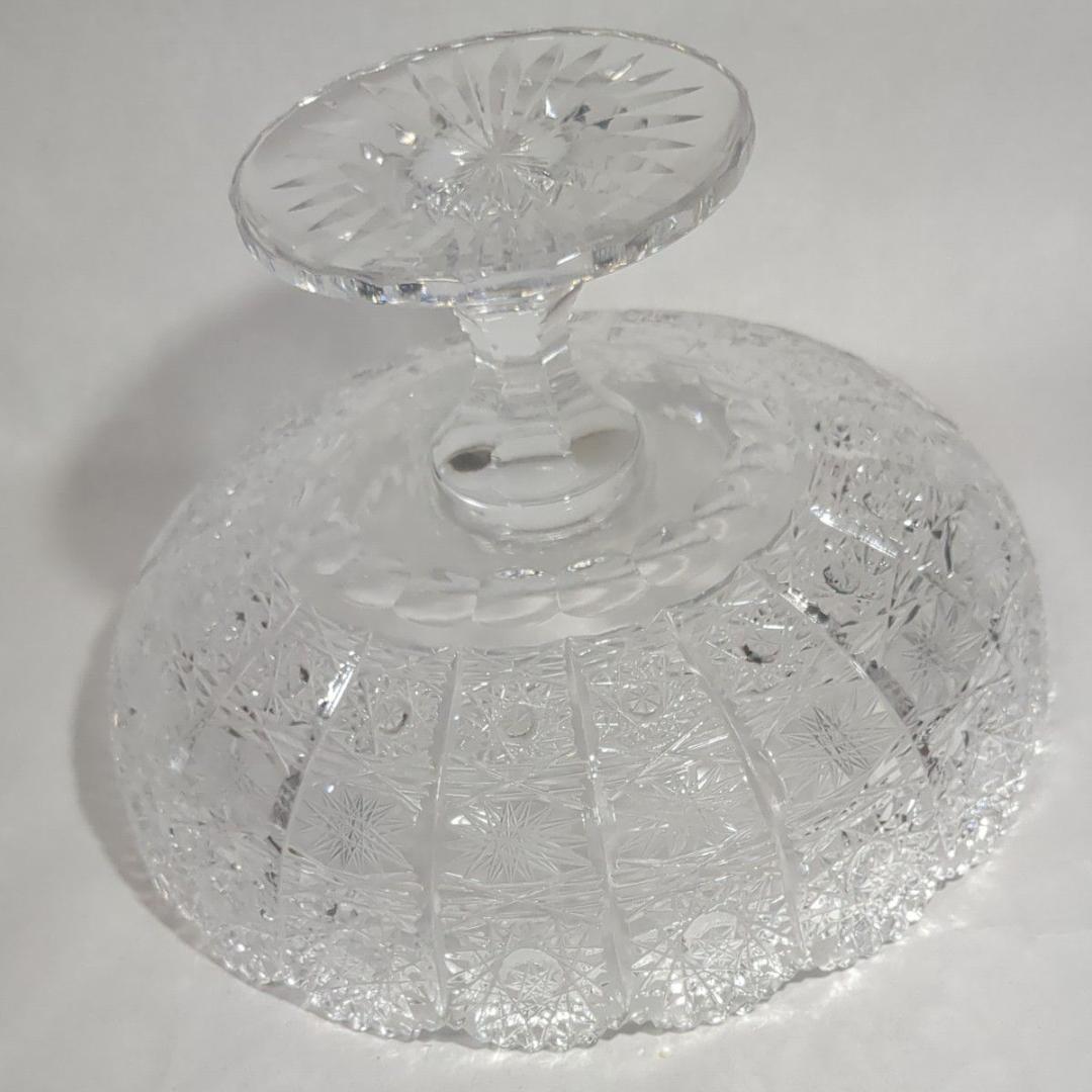 ボヘミアンクリスタル フルーツボウル コンポート クリスタルグラス 盛鉢 美品