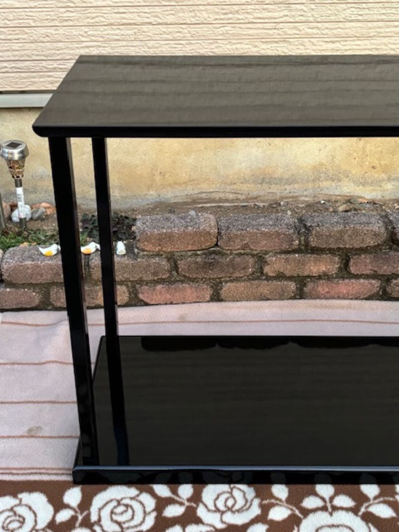 茶道具 木製 黒真塗 真台子 組立式 利休好み 大棚 茶棚 飾り棚 紙箱付