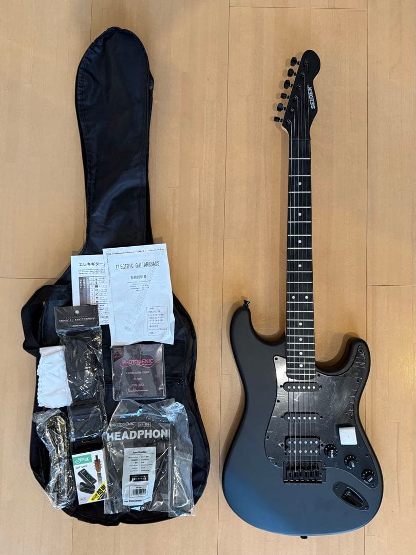 【極美品】SELDER エレキギター　STC-04 マットブラック　黒