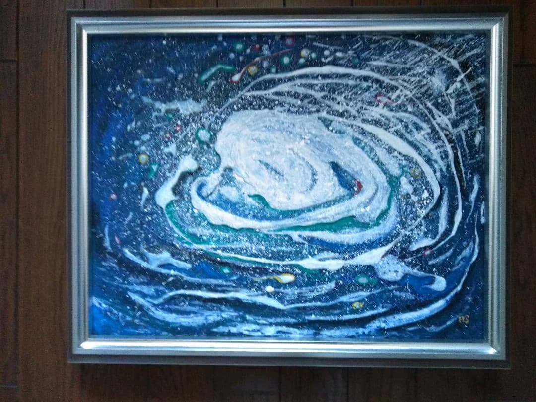 日本画　創作画　頭の中に住む宇宙