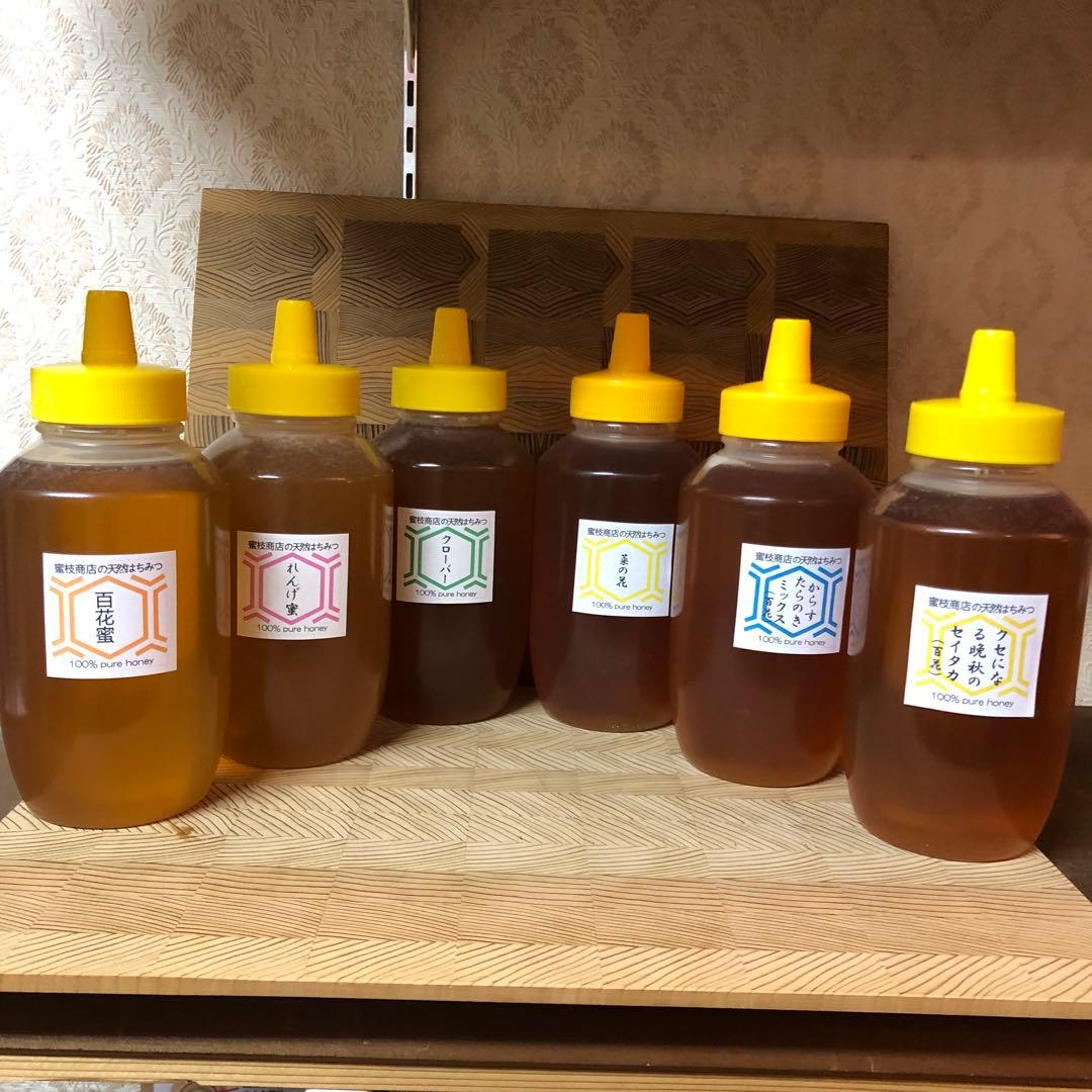 セール【非加熱・生はちみつ】4種セット・500g×4（4本）