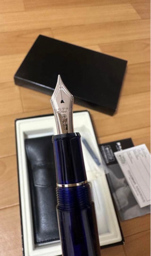 センチュリーロジウム シャルトルブルー　プラチナ　万年筆　細字　3776