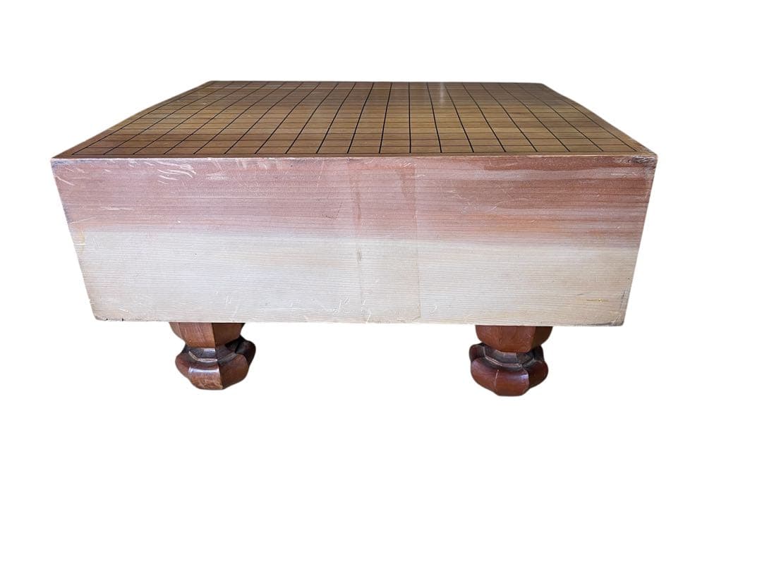 松寿製 本榧　脚付碁盤 　碁石セット（蛤178個＋那智黒180個＋碁笥）