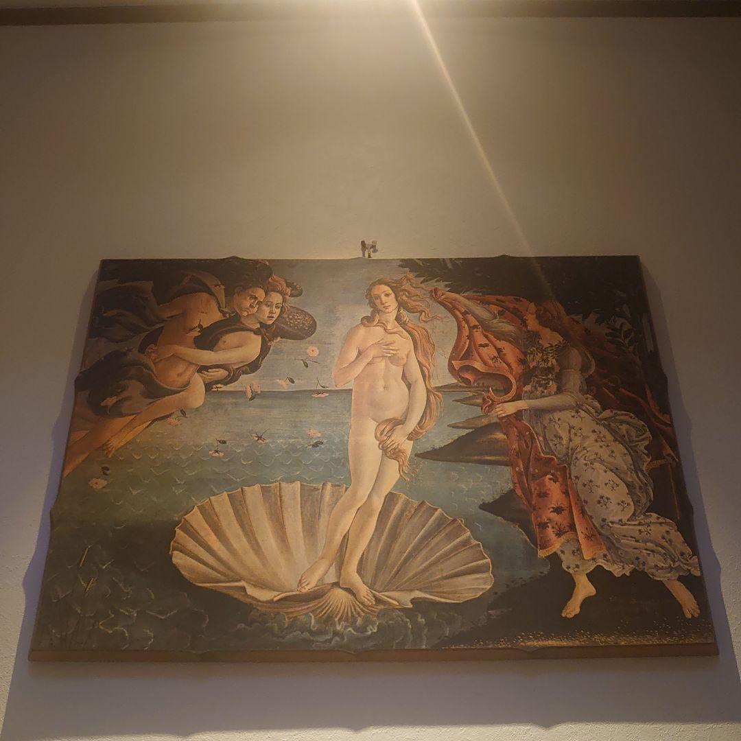【ITALY製】ボッティチェリ ヴィーナスの誕生 複製画　木製　100✕70cm
