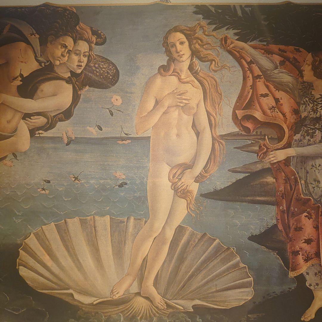 【ITALY製】ボッティチェリ ヴィーナスの誕生 複製画　木製　100✕70cm