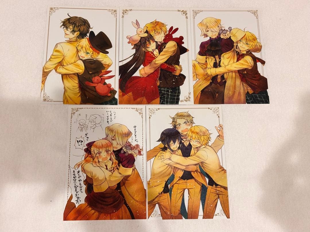 PandoraHearts 抱きつき ポストカード原画展　5点セット