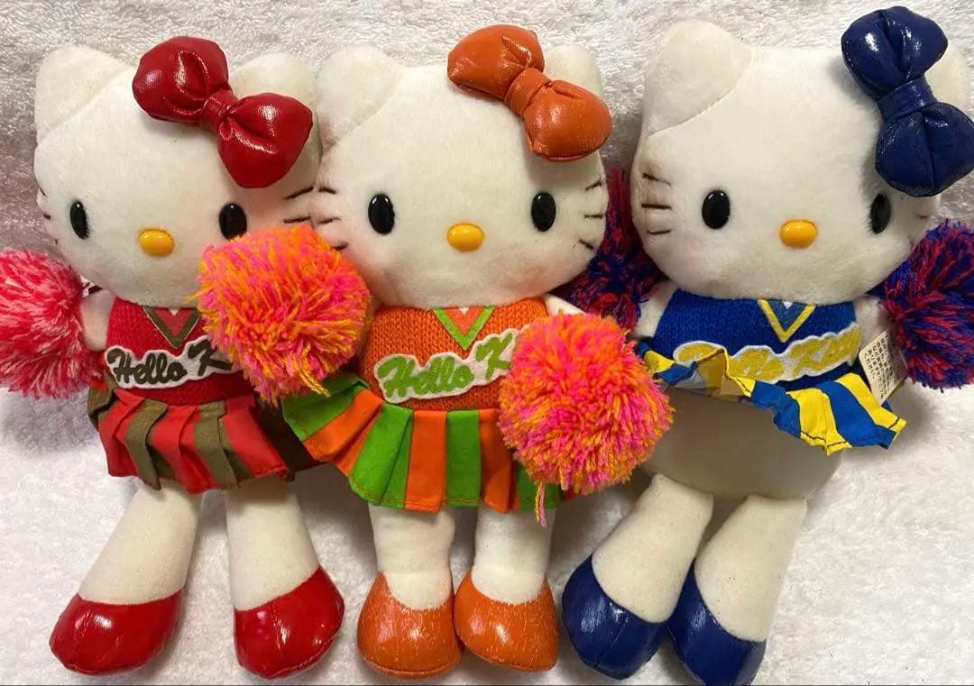 【希少】レトロ　ハローキティ　チアガール3体セット レアサンリオ　ぬいぐるみ