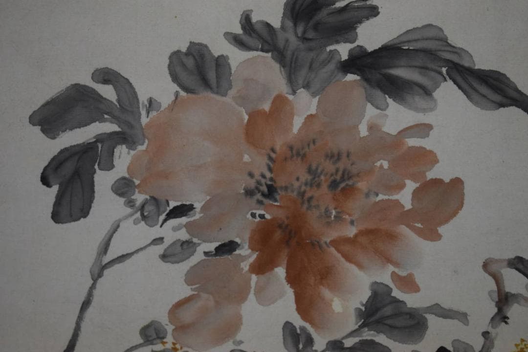 真作/小室翠雲/冨貴天香図/布袋屋掛軸HI-277