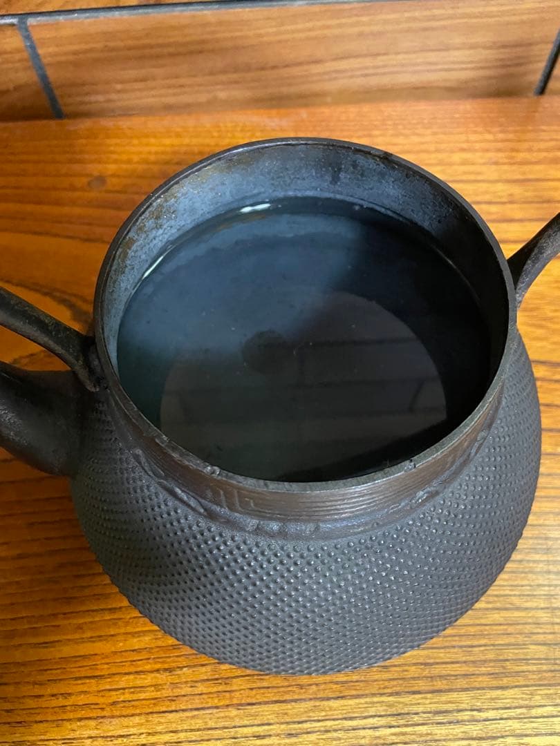 南部鉄器　鉄瓶　照光堂　あられ　雷紋　1.5L 茶道　茶道具