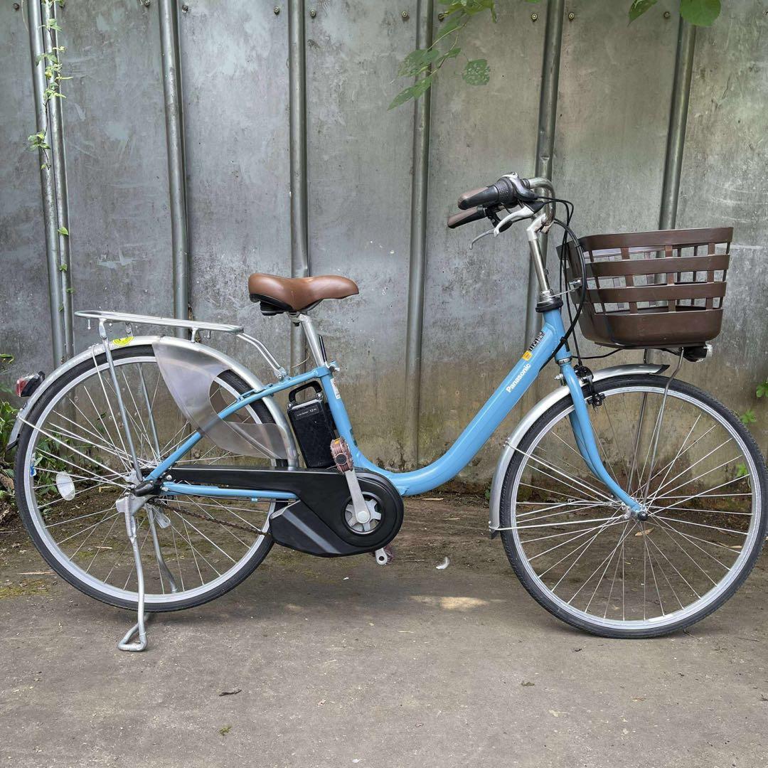 送料無料条件付 Panasonic 電動アシスト自転車 水色