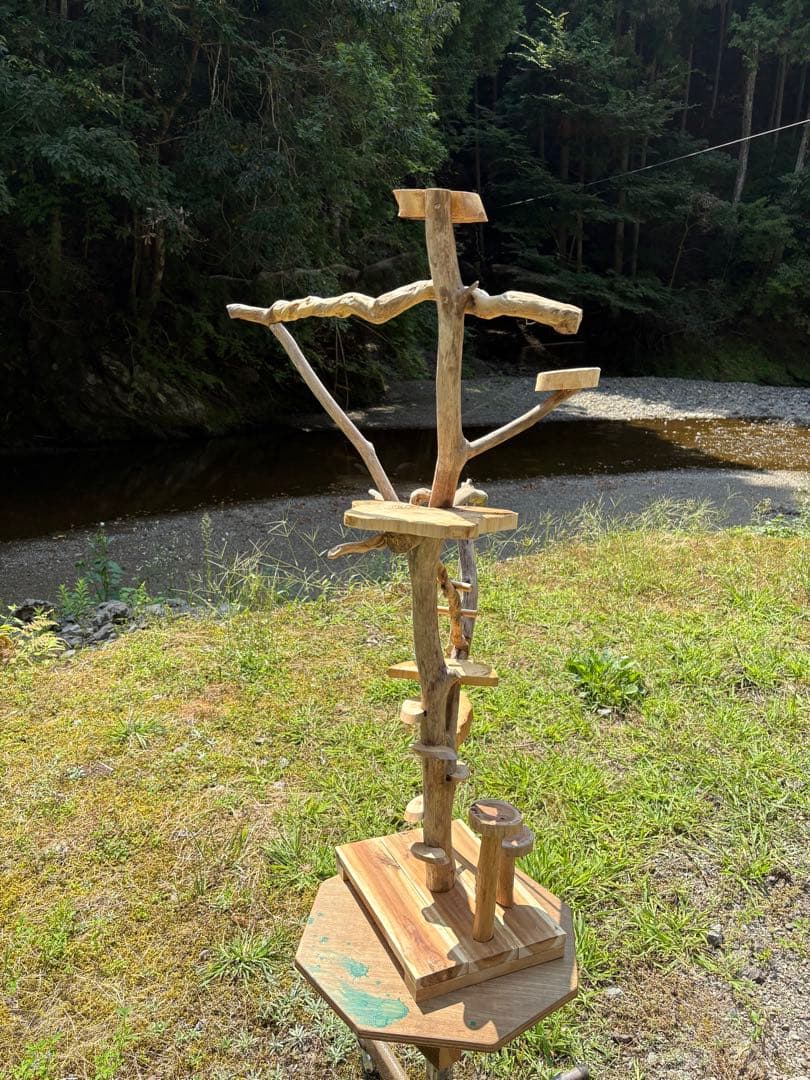 ハンドメイド　流木　バードアスレチック　バードジム　流木インテリア