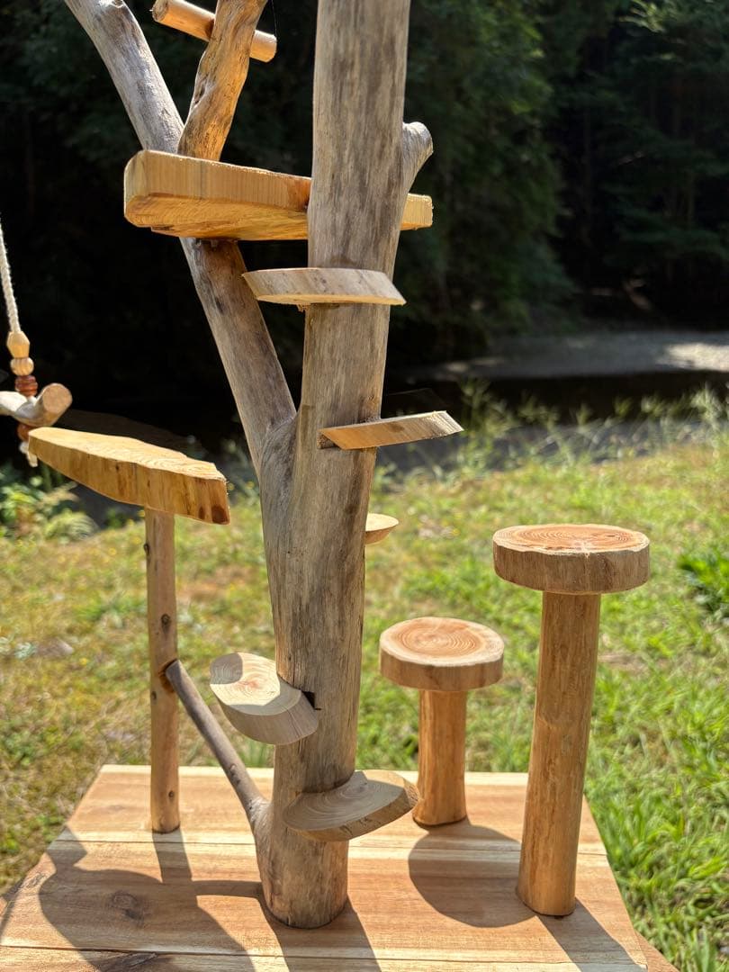 ハンドメイド　流木　バードアスレチック　バードジム　流木インテリア