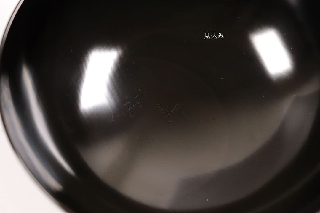 CK71 漆芸 木製漆器 輪島塗 柿蒔絵 黒塗御吸物椀 三客 / 秋 果物