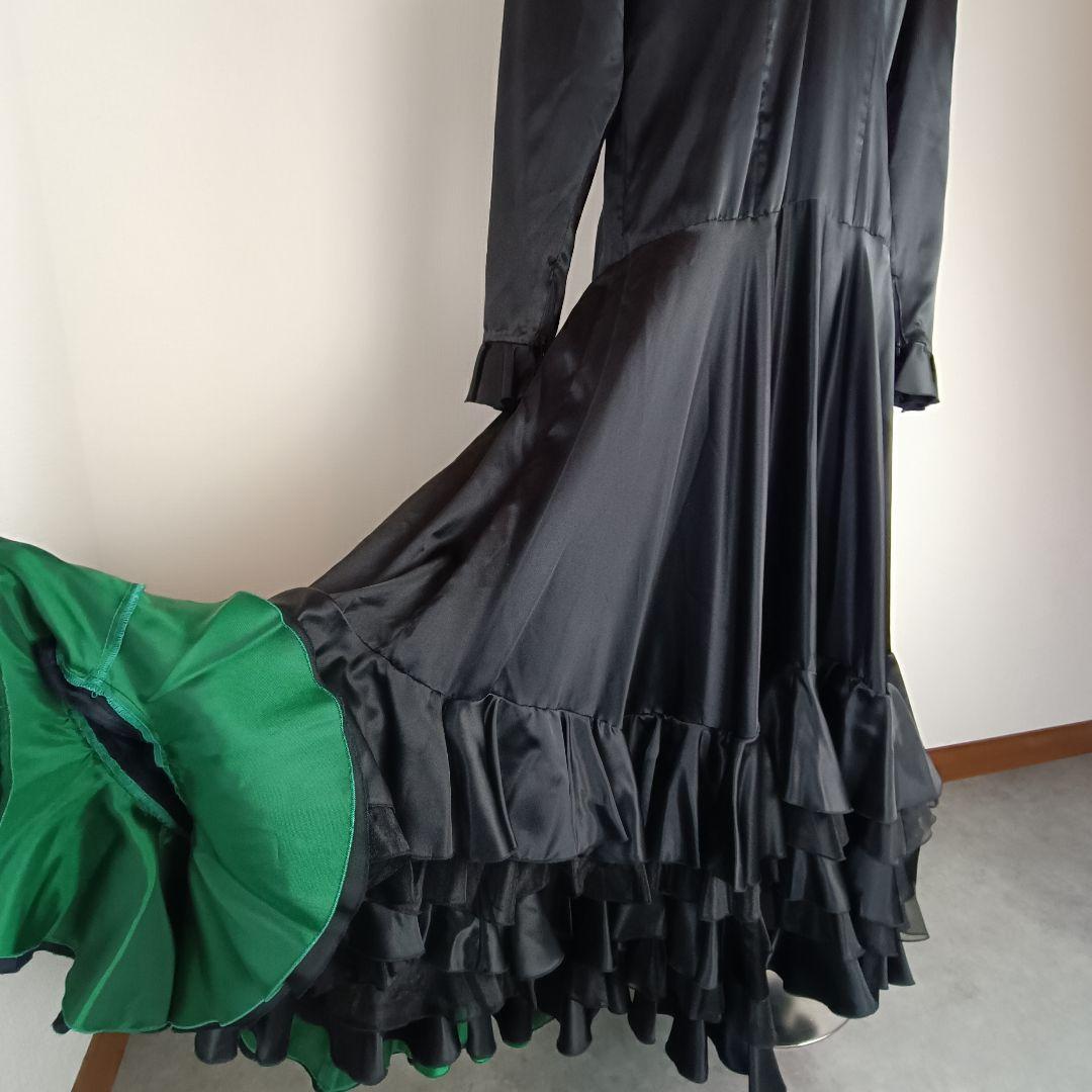 cr60 【レア】フラメンコドレス ブラック フリル衣装