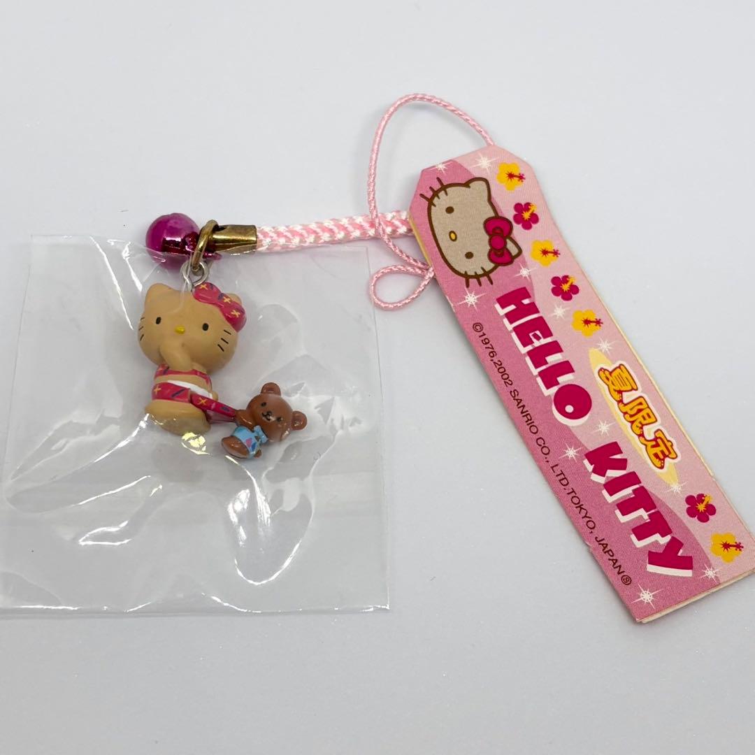 希少　ハローキティ　根付け　ストラップ　　夏限定　水着　クマ　日焼けキティ