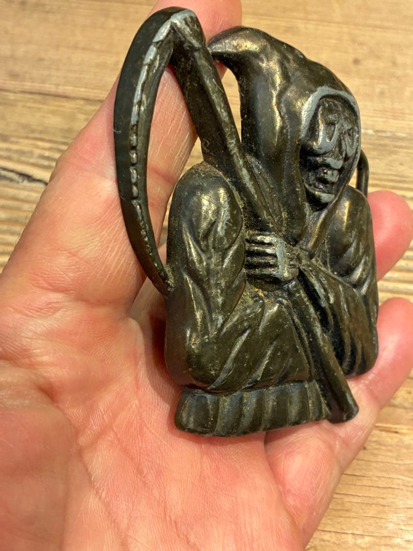 ビンテージ　70s スカル　髑髏　骸骨　死神　バックル　ネイバーフッド　レトロ