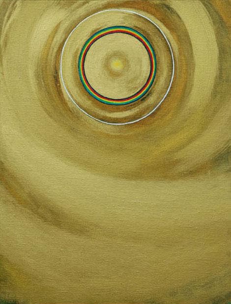 油絵 菅家令子 絵画インテリア額付(青緑+金色の枠) F6-G262023 祈り