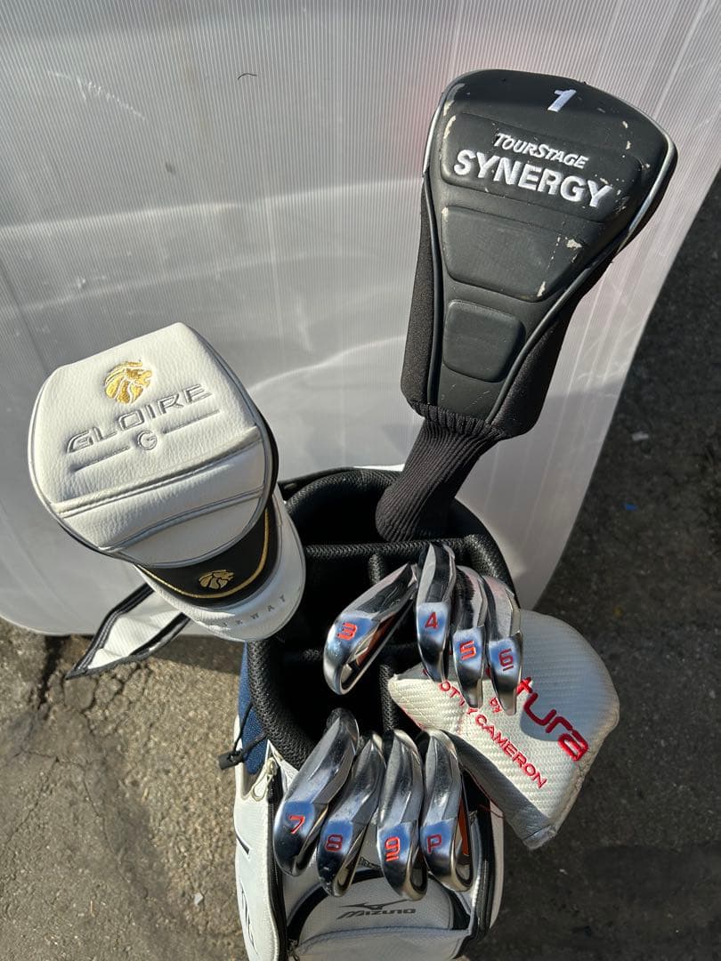 Mizuno キャディバッグ ホワイト/ネイビー