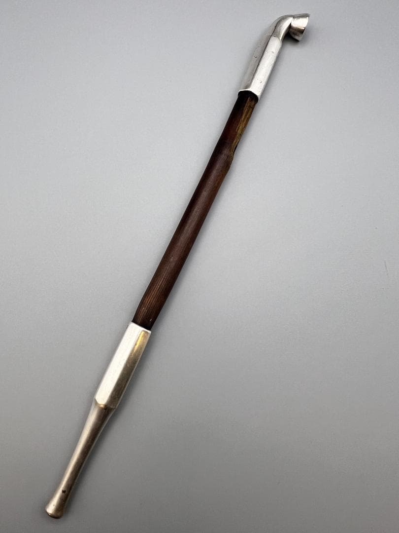 純銀製　純刻印　煙管　キセル　六角形　銀細工　アンティーク　重量約32g