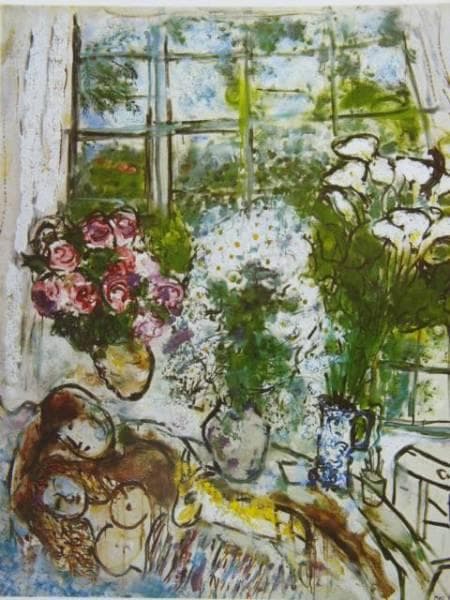 シャガールChagall、白い窓、希少な画集より、新品高級額装付