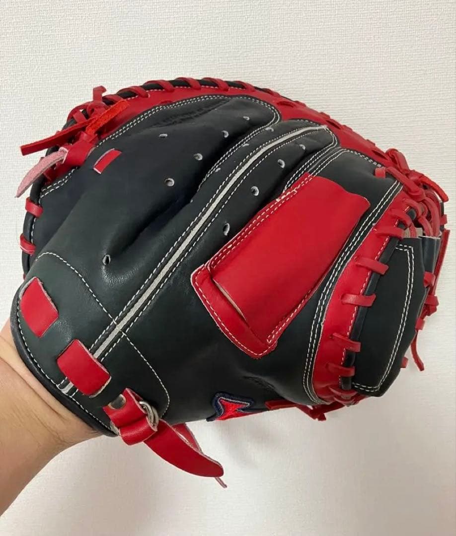 Mizuno 硬式キャッチャーミット　黒/赤 右投げ用