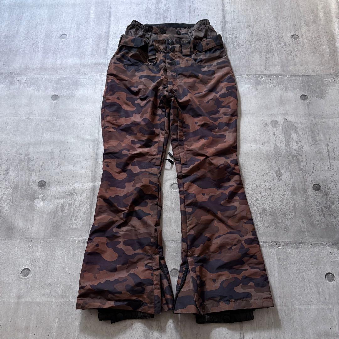 美品 スノーボードウェア 上下セット コーデュロイ 黒 カモフラ ユニセックス