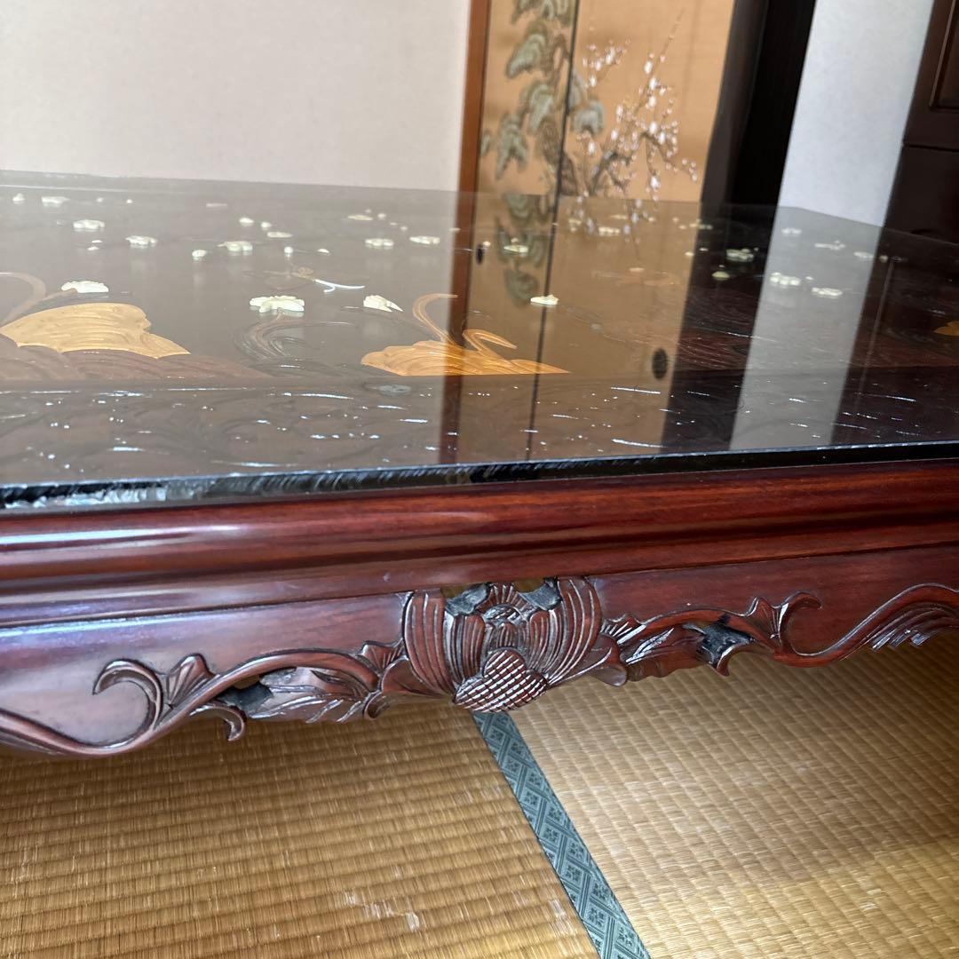 更にお値下げ‼️中澤唐木 好斎之作 座卓 ローテーブル ガラス天板付き