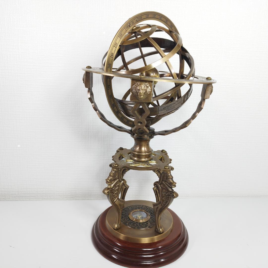真鍮製星座地球儀球 アンティーク仕上げ ディスプレイ インテリア テー h4S3