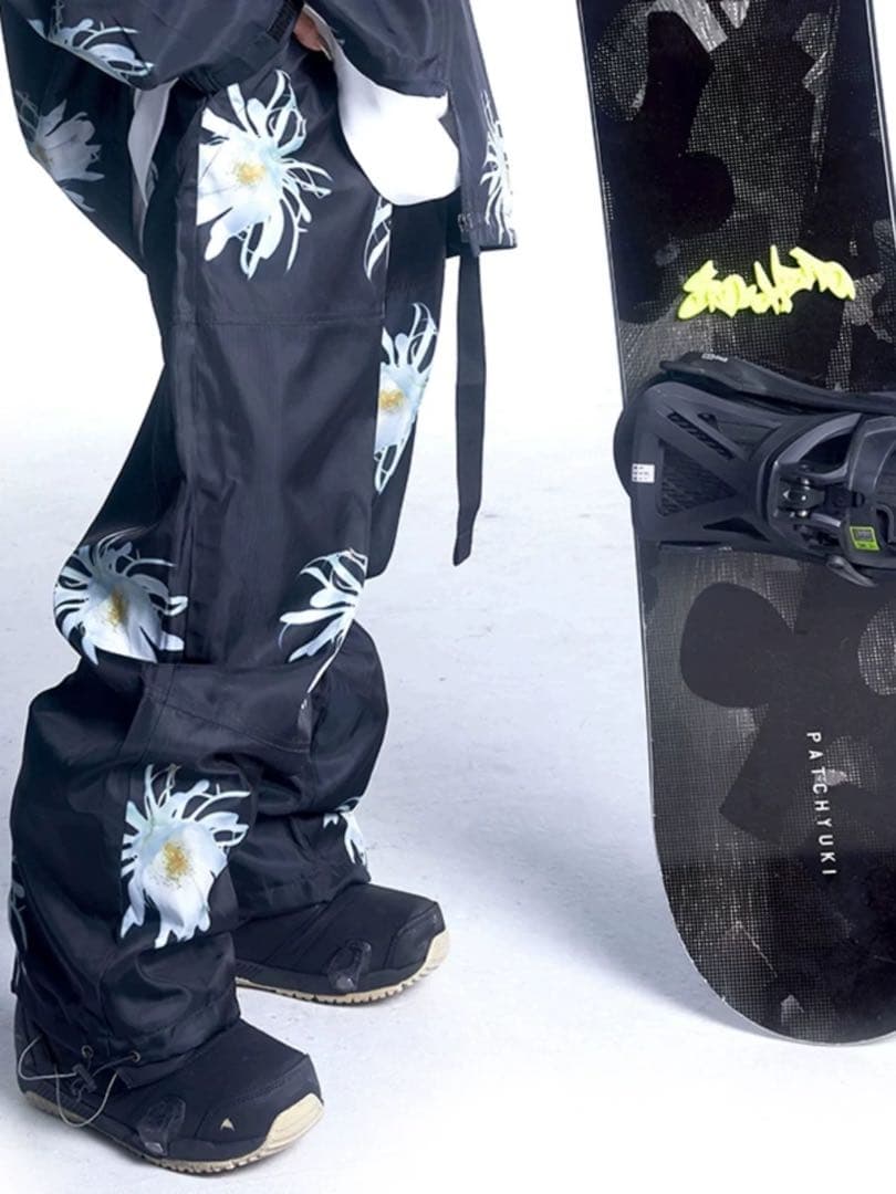 新品印花スキーパンツ L 男女兼用 花柄