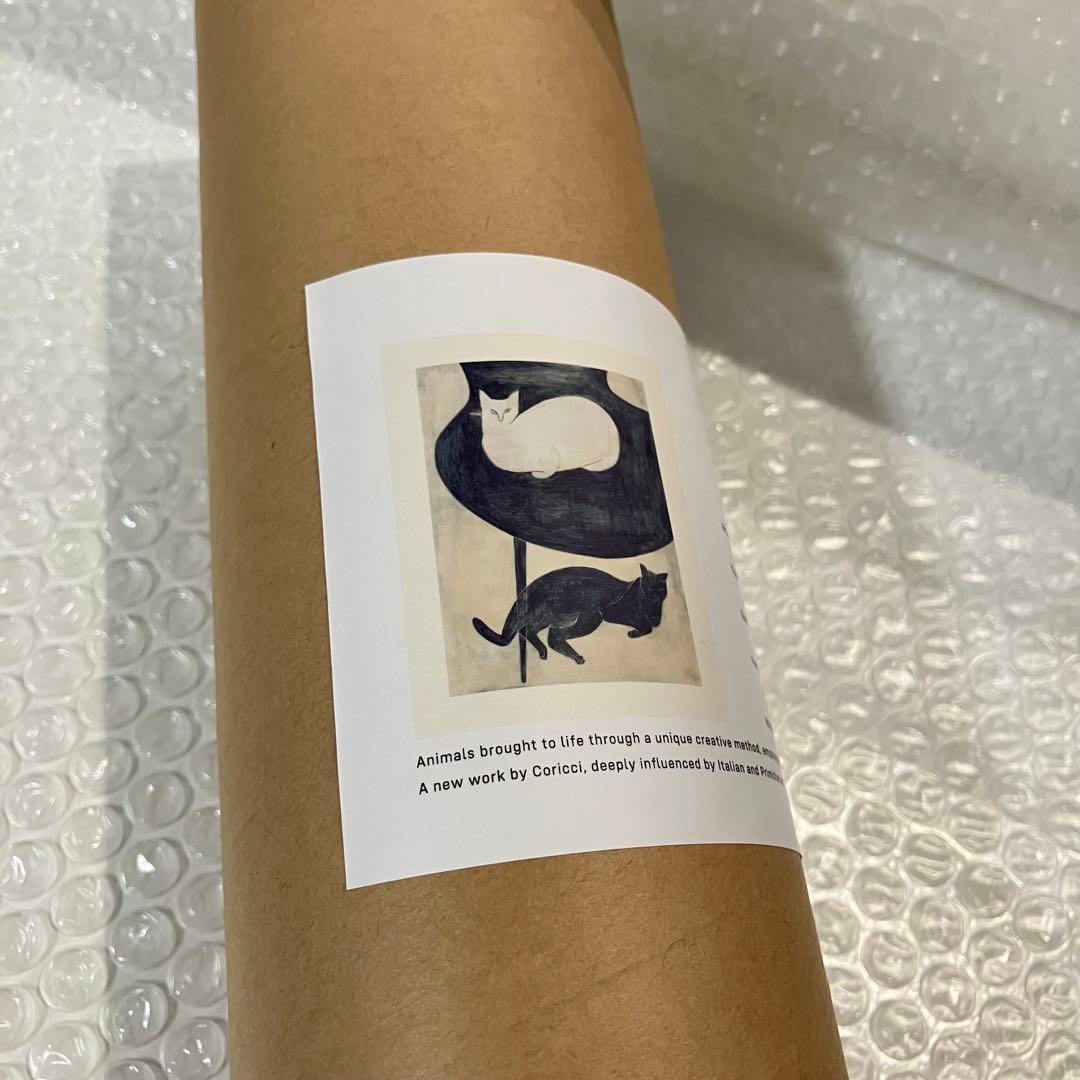 coricci ポスター「猫と椅子と」40×50cm 直筆エディション入 限定品