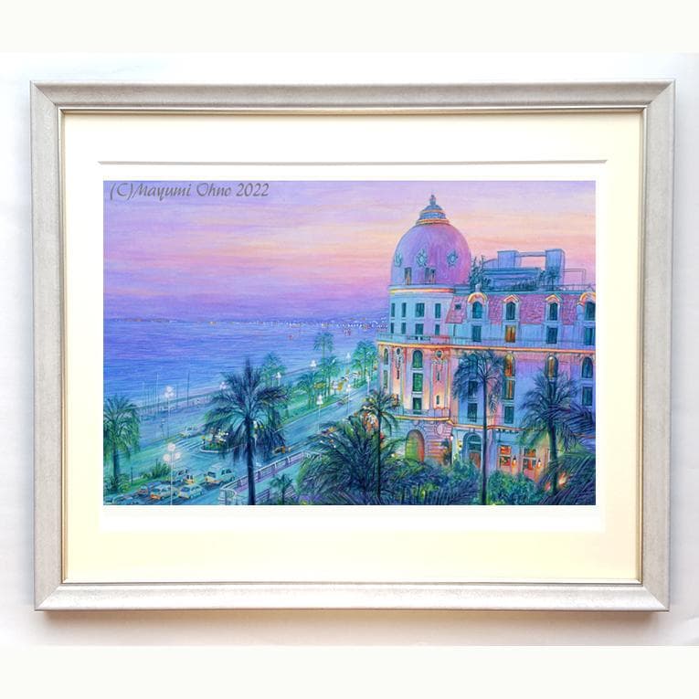 ニース　南フランス コートダジュール　ヨーロッパ　絵画　風景画　アクリル画