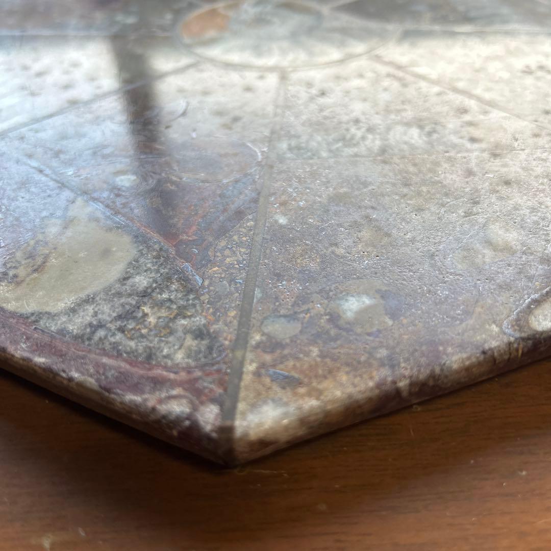 レア　アンモナイト　化石　八角形石製置物 約32.5cm