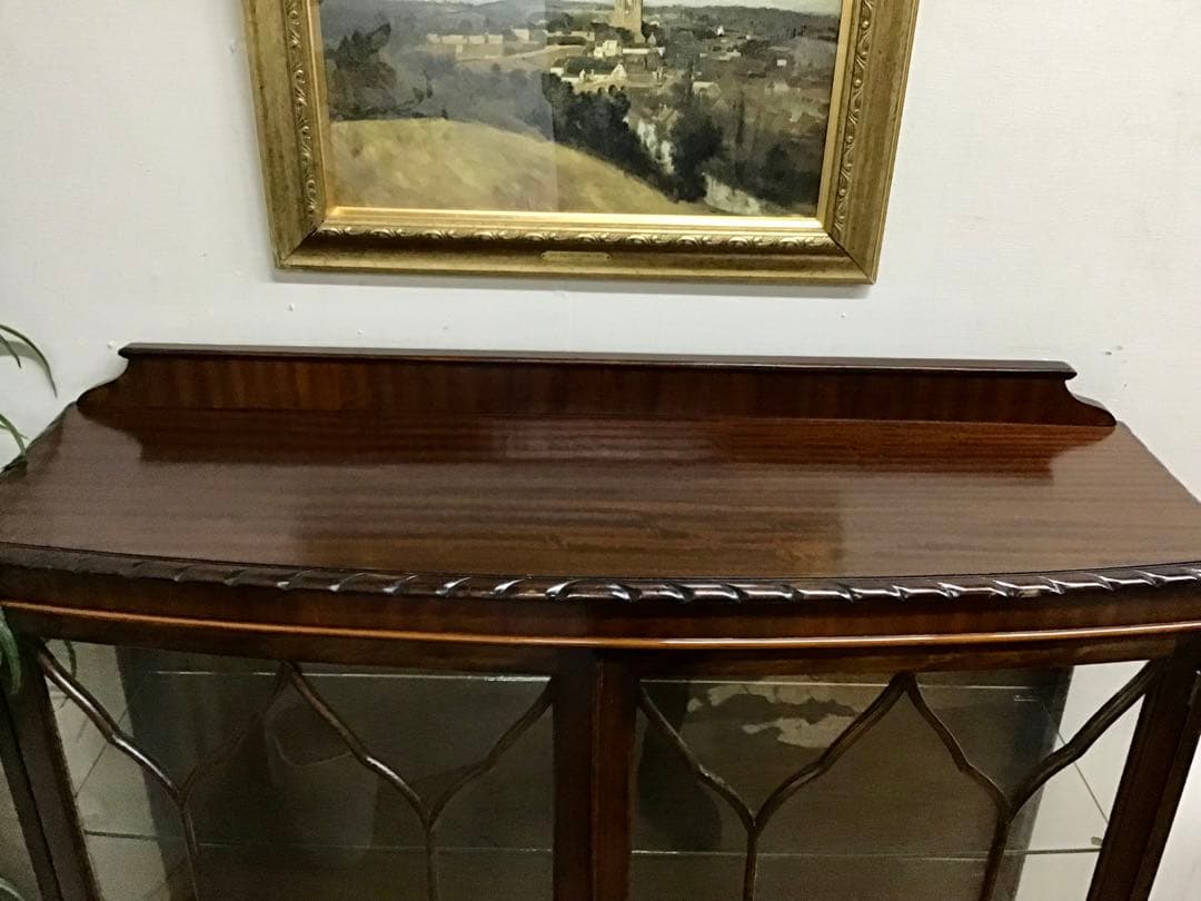 管220☆イギリス製☆アンティーク☆チャイナキャビネット☆マホガニー