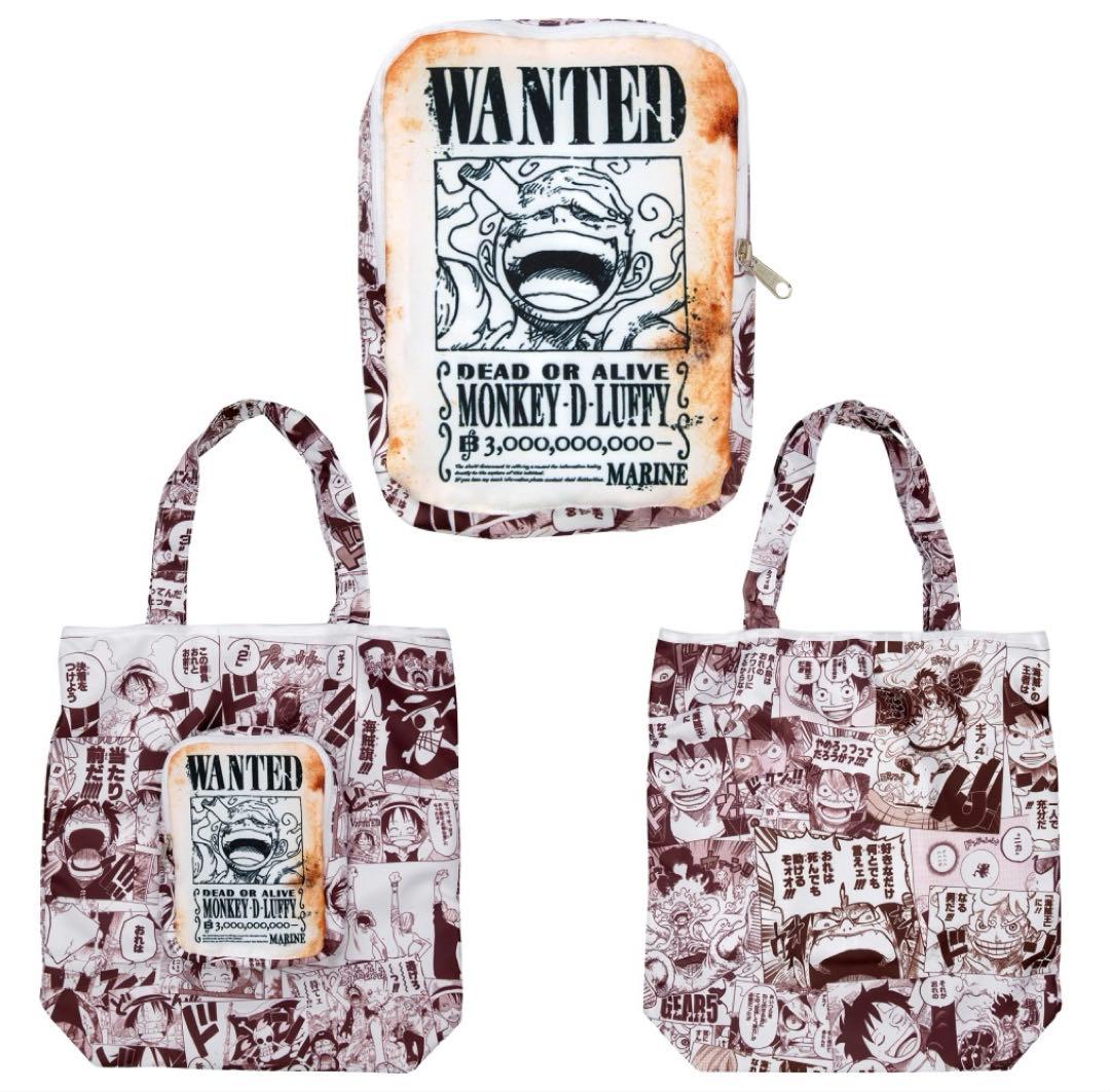 ポケッタブル手配書エコバッグ　ルフィ　トートバッグ