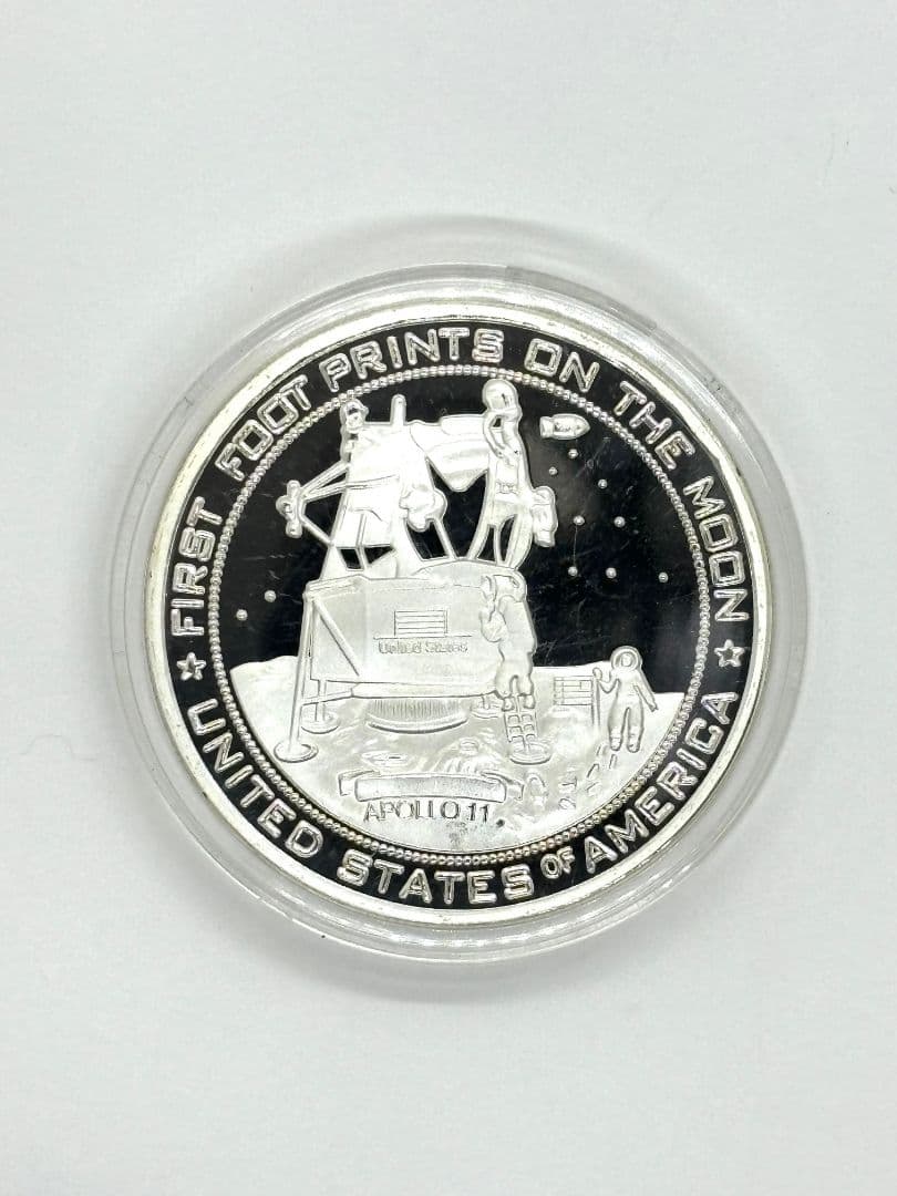 ス*ん様 アポロ １1号 ★月面着陸記念銀鍍金製記念品