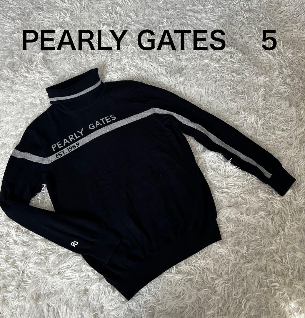 パーリーゲイツ 長袖 ゴルフ ニット セーター ハイネック ネイビー 5