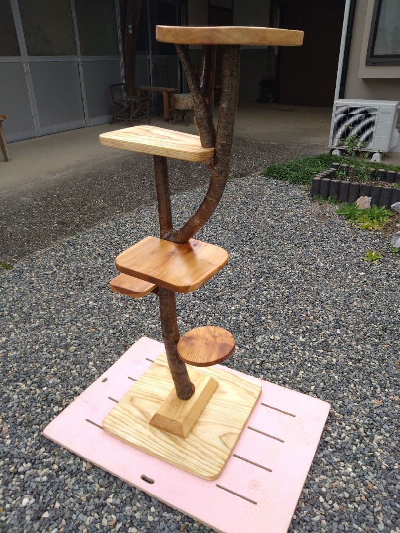 木製キャットタワー 据え置き型　桜❕