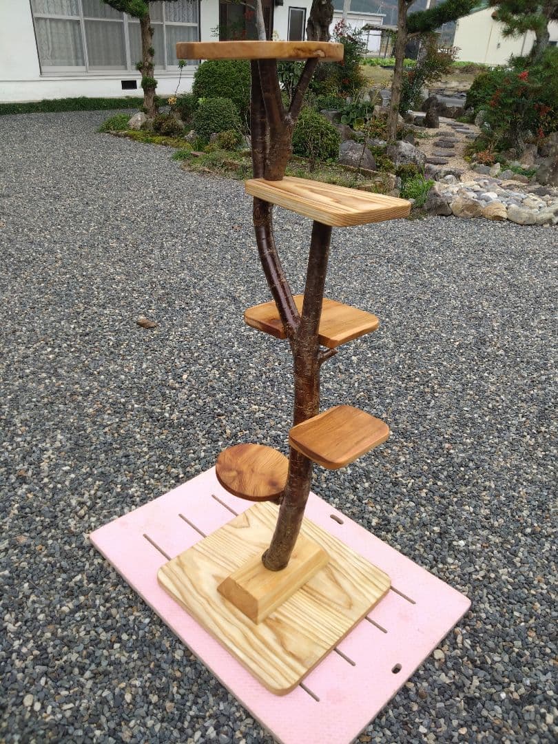 木製キャットタワー 据え置き型　桜❕